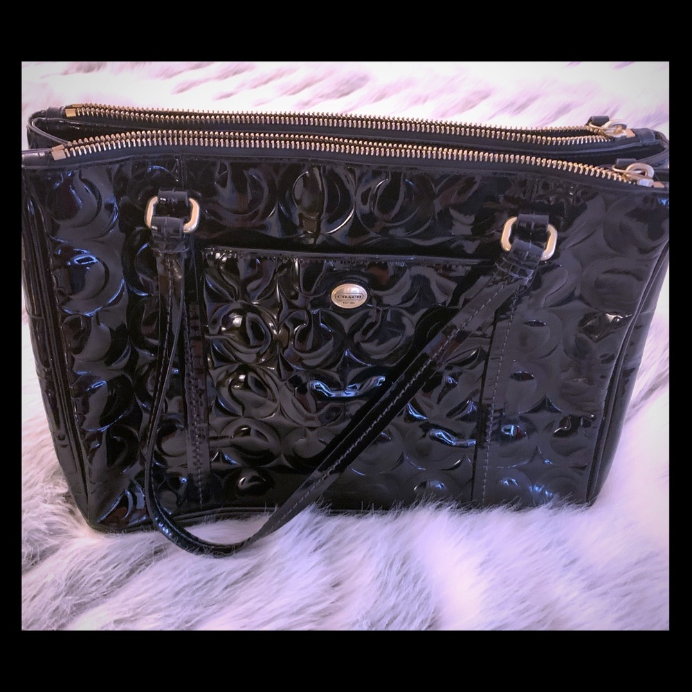 Authentic Coach Patent Jordan Doublezip Carryall